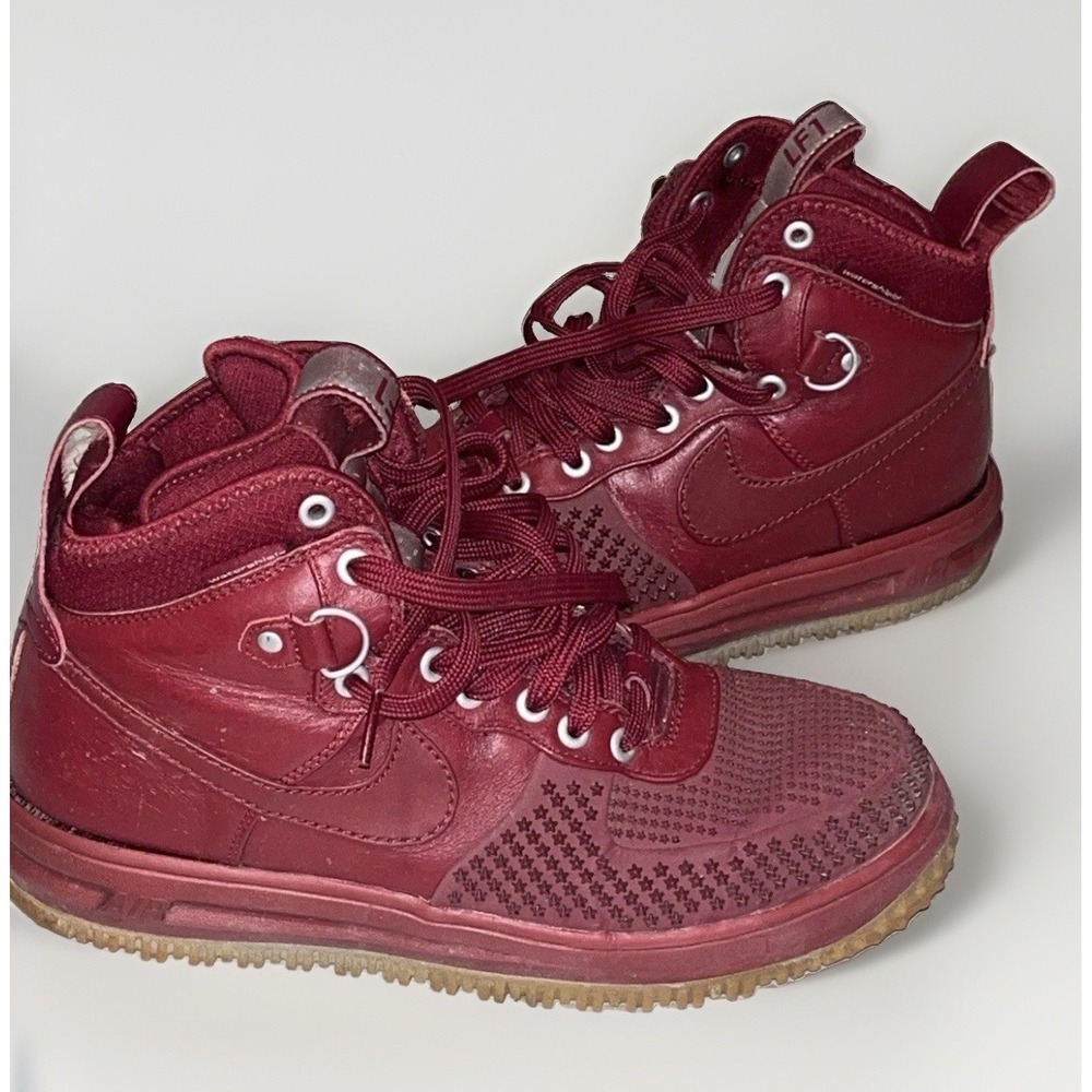 Nike Lunar Force 1 Duckboot Team Red Gum 805899-600 Men's Size 8.5 High Sneakers